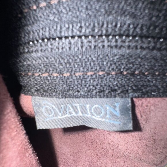 Ovation Stretch Rib Half Chaps Chocolate Medium Genuine Leather Riding Gear - Picture 4 of 7